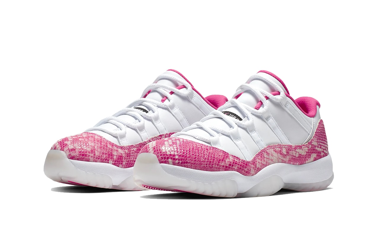 Air Jordan 11 Retro Low xi white pink snakeskin sneaker women
