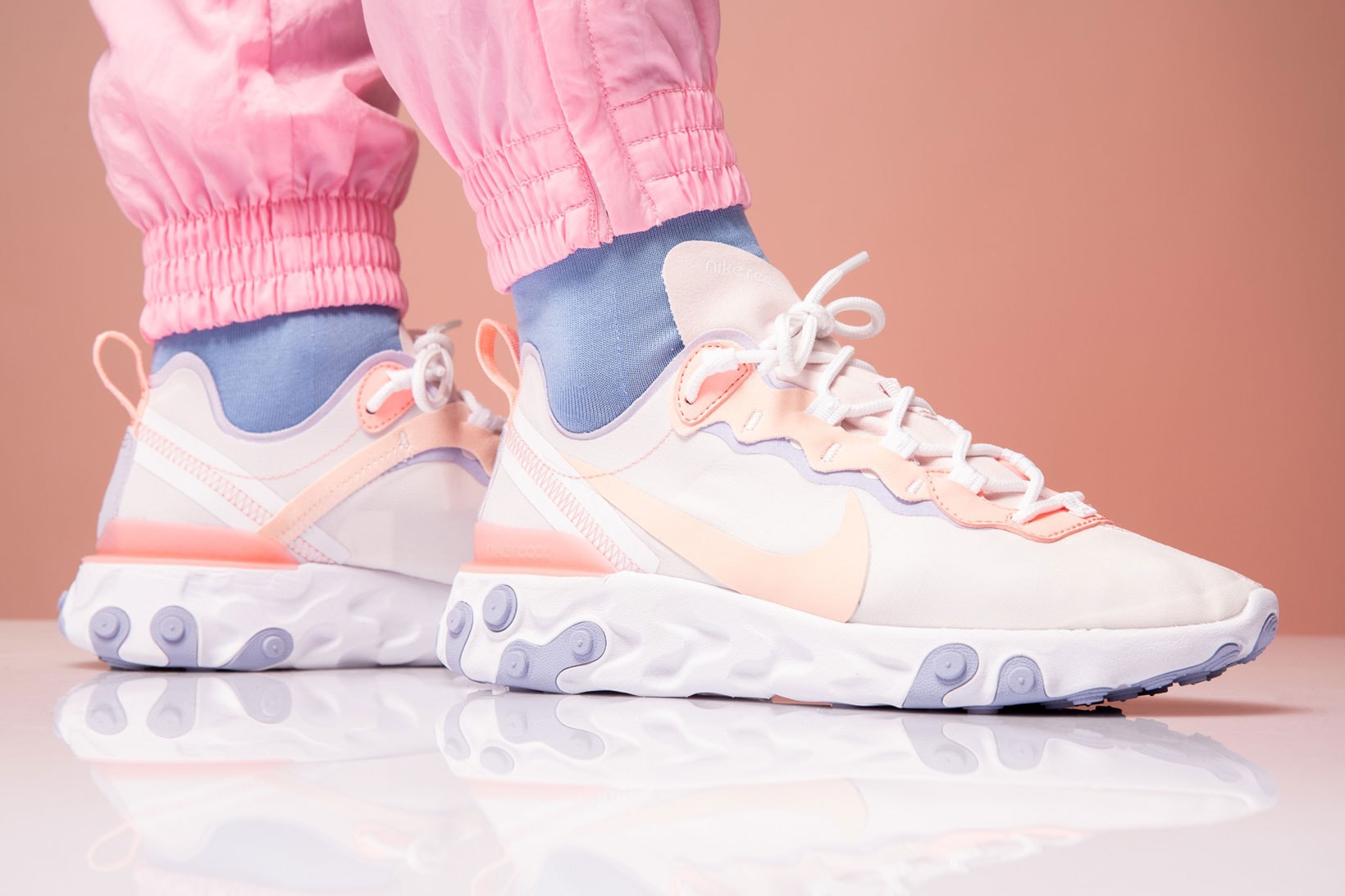 Nike React Element 55 Pale Pink Washed Coral