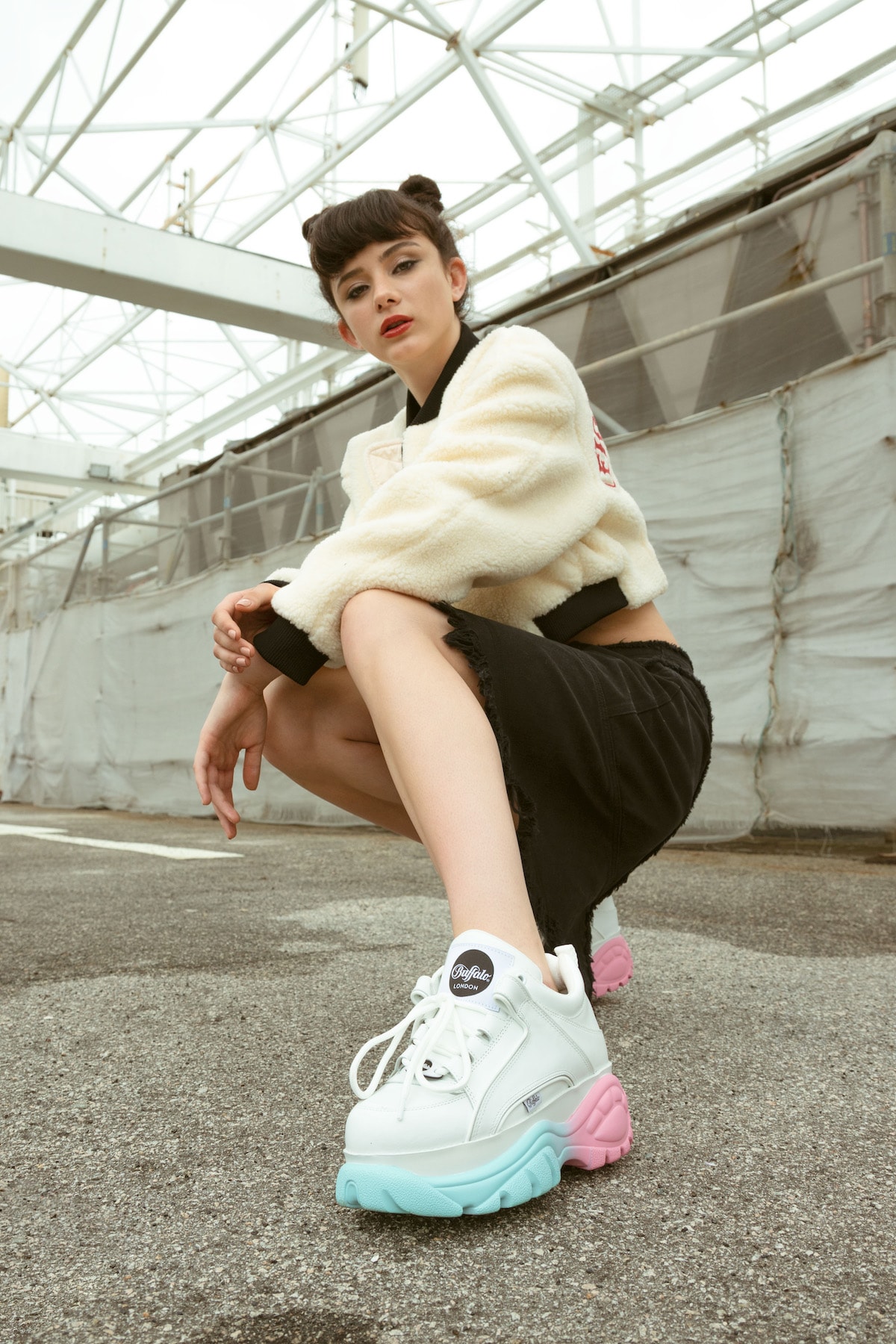 Buffalo London Pastel Gradient Sneaker HBX Exclusive Release Shoe Platform Pink Blue 