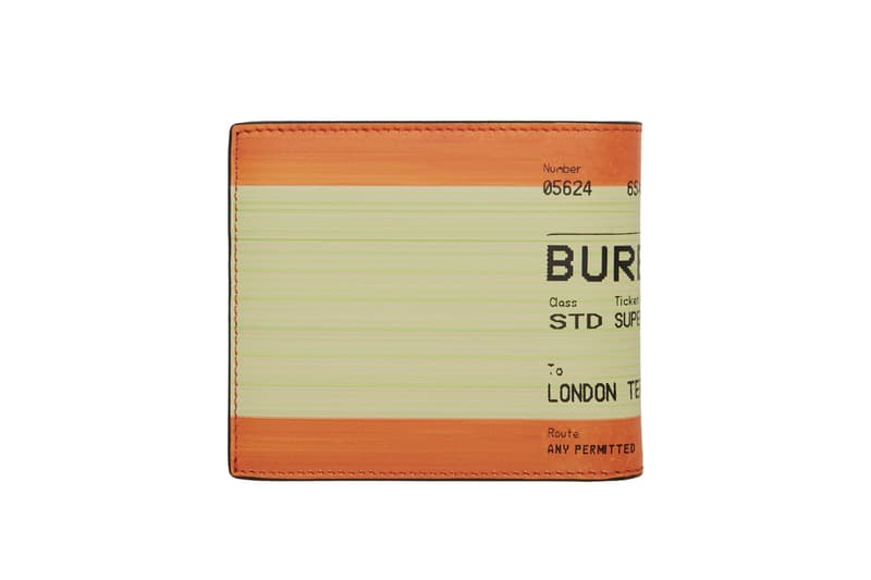 Burberry Train Ticket Wallet Accessory Release London UK Print Orange Riccardo Tisci SSENSE Buy Cardholder