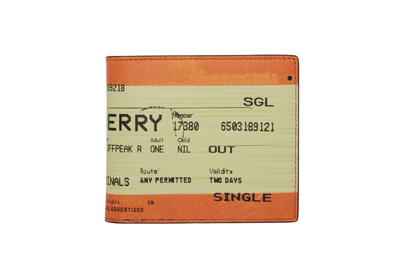 Burberry Train Ticket Wallet Accessory Release London UK Print Orange Riccardo Tisci SSENSE Buy Cardholder