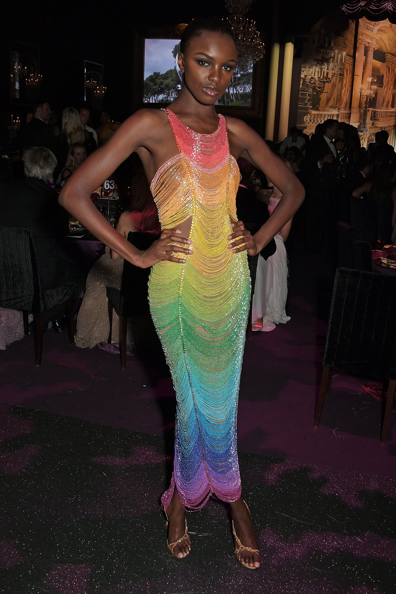 Leomie Anderson amfAR Cannes Gala 2019 Rainbow Dress