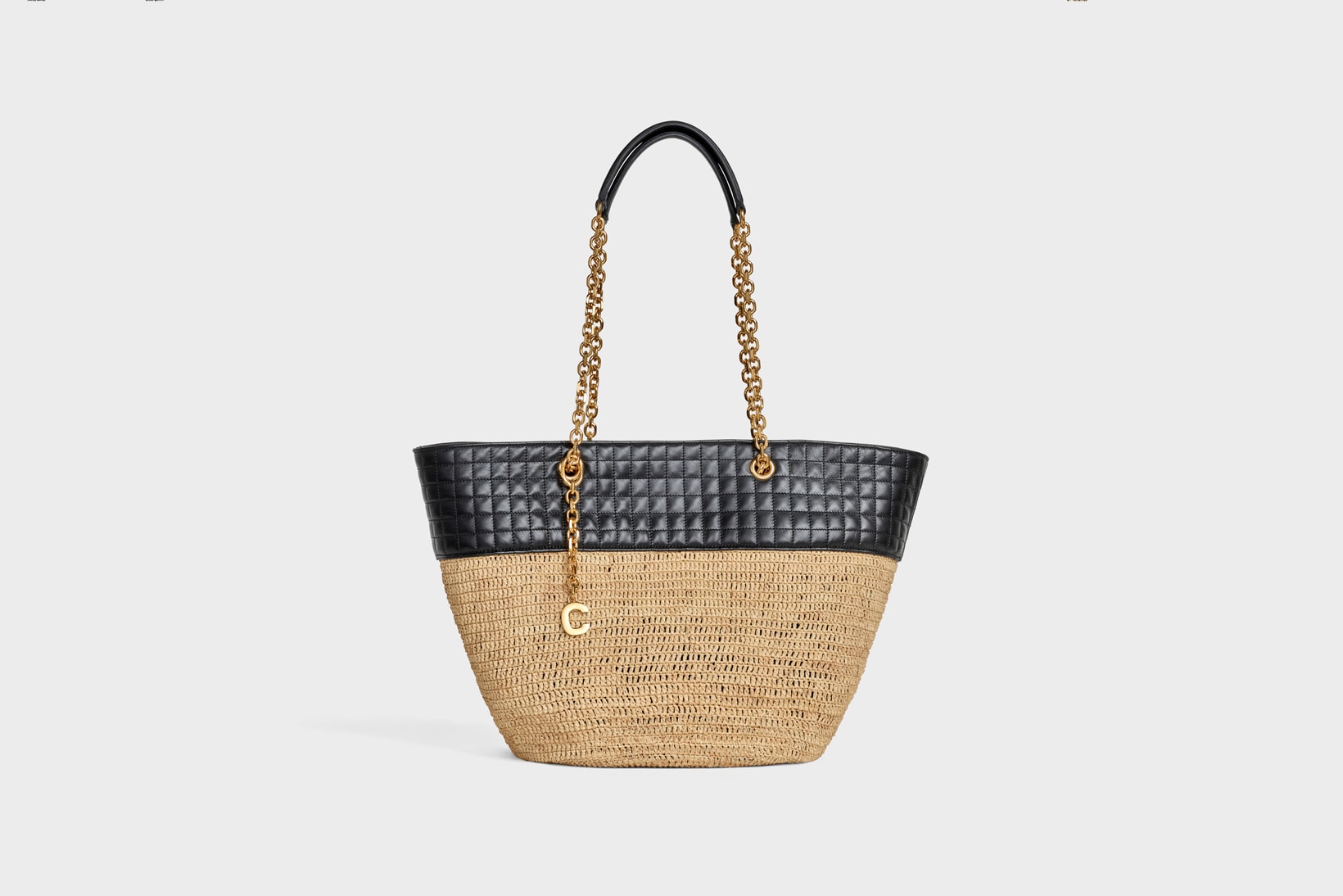 Celine Hedi Slimane Summer 2019 Basket Collection Chain Bag Tan Black