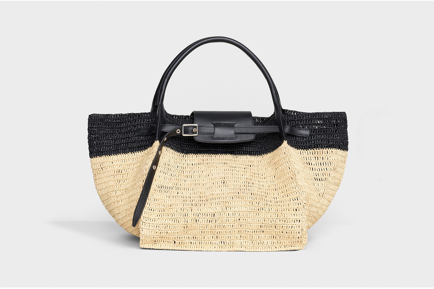 Celine Hedi Slimane Summer 2019 Basket Collection Medium Quilted Bag Tan Black