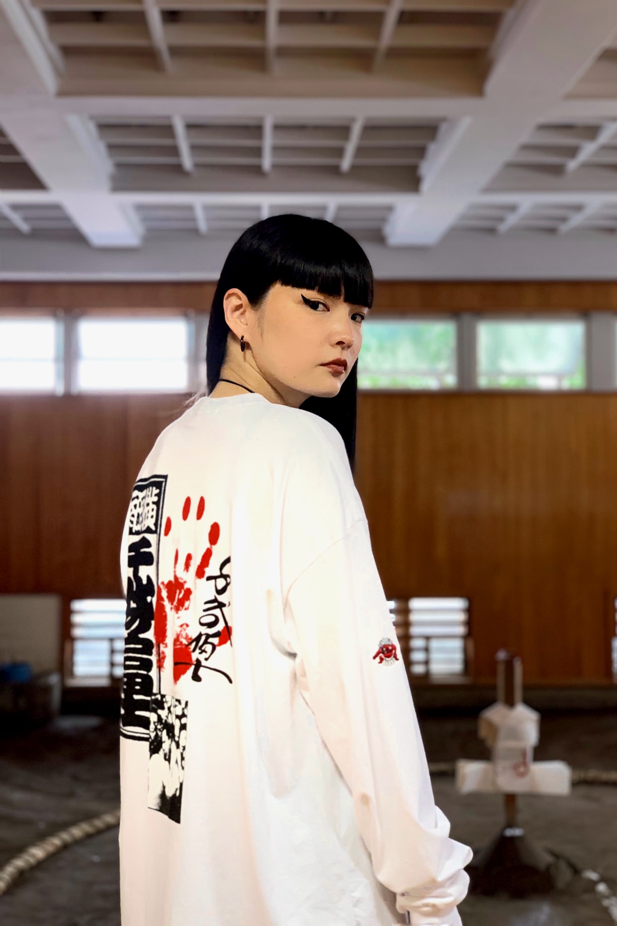 Chiyonofuji Mitsugu x Richardson Capsule Collection Kozue Akimoto Long Sleeve Shirt White
