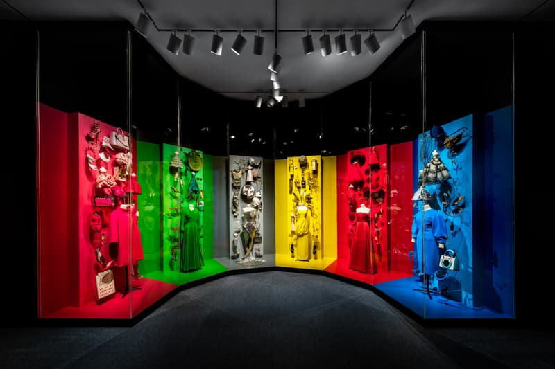 Christian Dior From Paris to the World Exhibit Dresses Blue Pink Yellow Green Blue