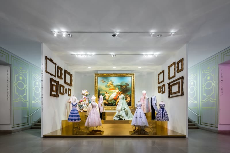 Christian Dior From Paris to the World Exhibit Dresses Blue Pink Yellow