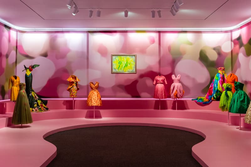 Christian Dior From Paris to the World Exhibit Dresses Pink Green Orange