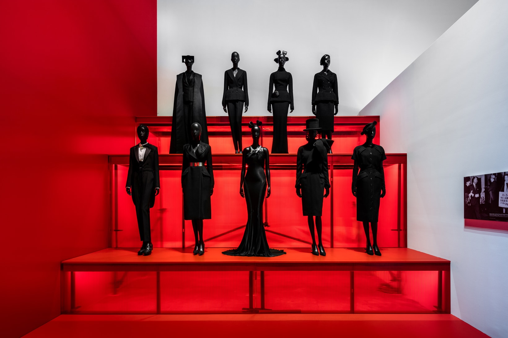 Christian Dior From Paris to the World Exhibit Dresses Suits Black
