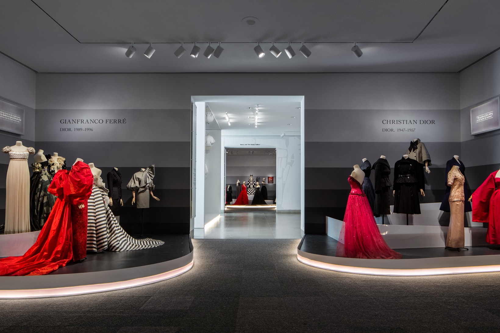 Christian Dior From Paris to the World Exhibit Dresses Red Black Cream