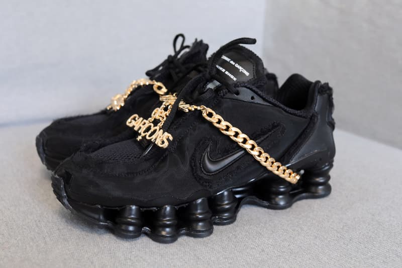 Comme Des Gar ons Nike Shox TL Black Closer Look HYPEBAE Comme Des Gar ons Nike Shox TL Black Closer Look HYPEBAE