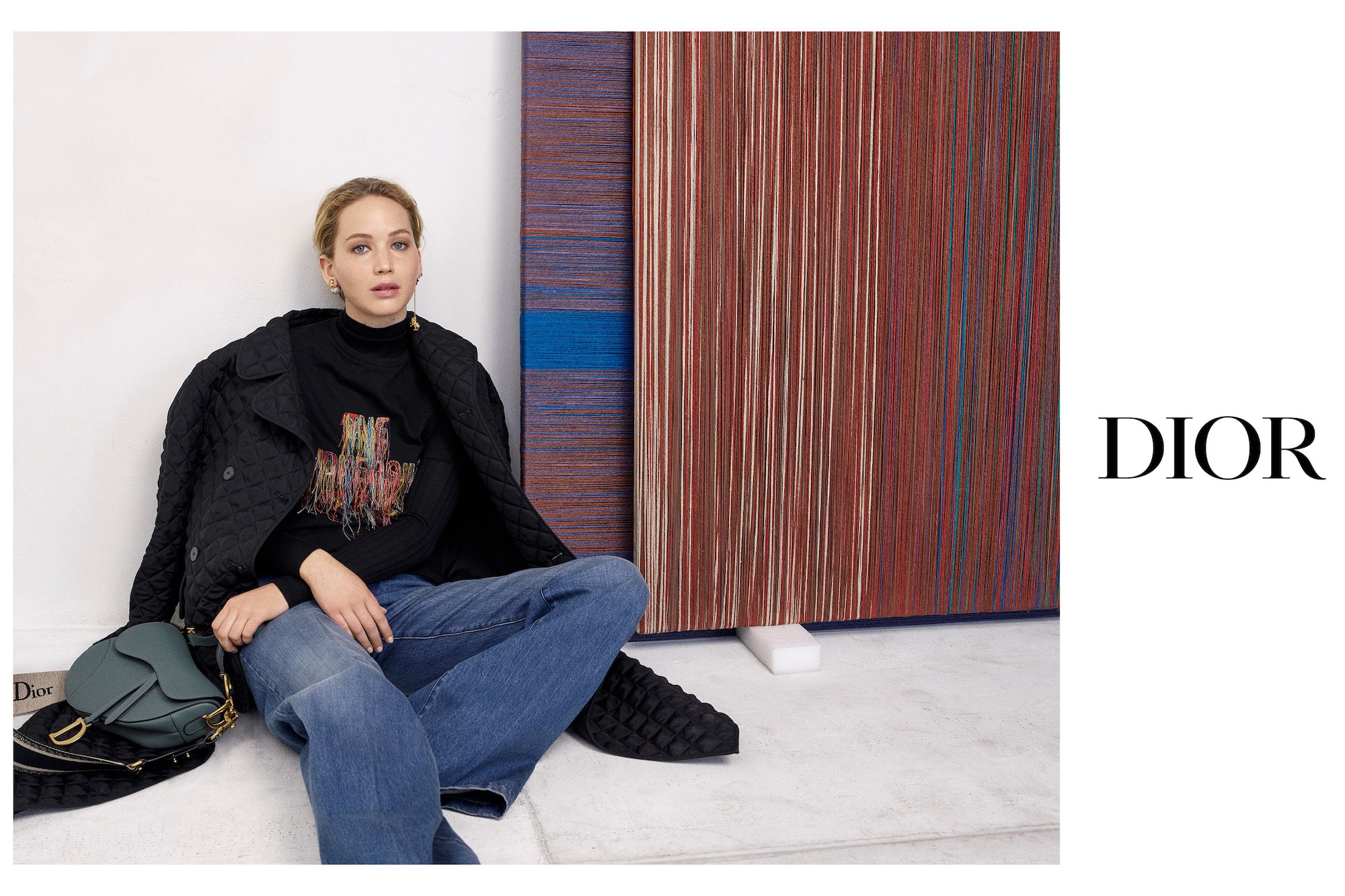 Jennifer Lawrence Dior Fall 2019 Campaign Maria Grazia Chiuri Saddle Bag Monogram Book Tote Collection Fashion