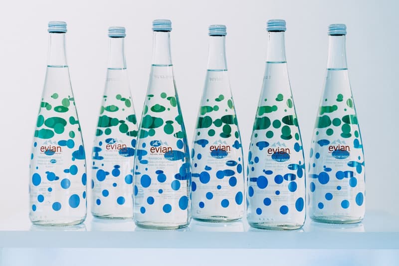 Virgil Abloh x Evian Water Bootle Drip Drop Pop Up New York City Glass