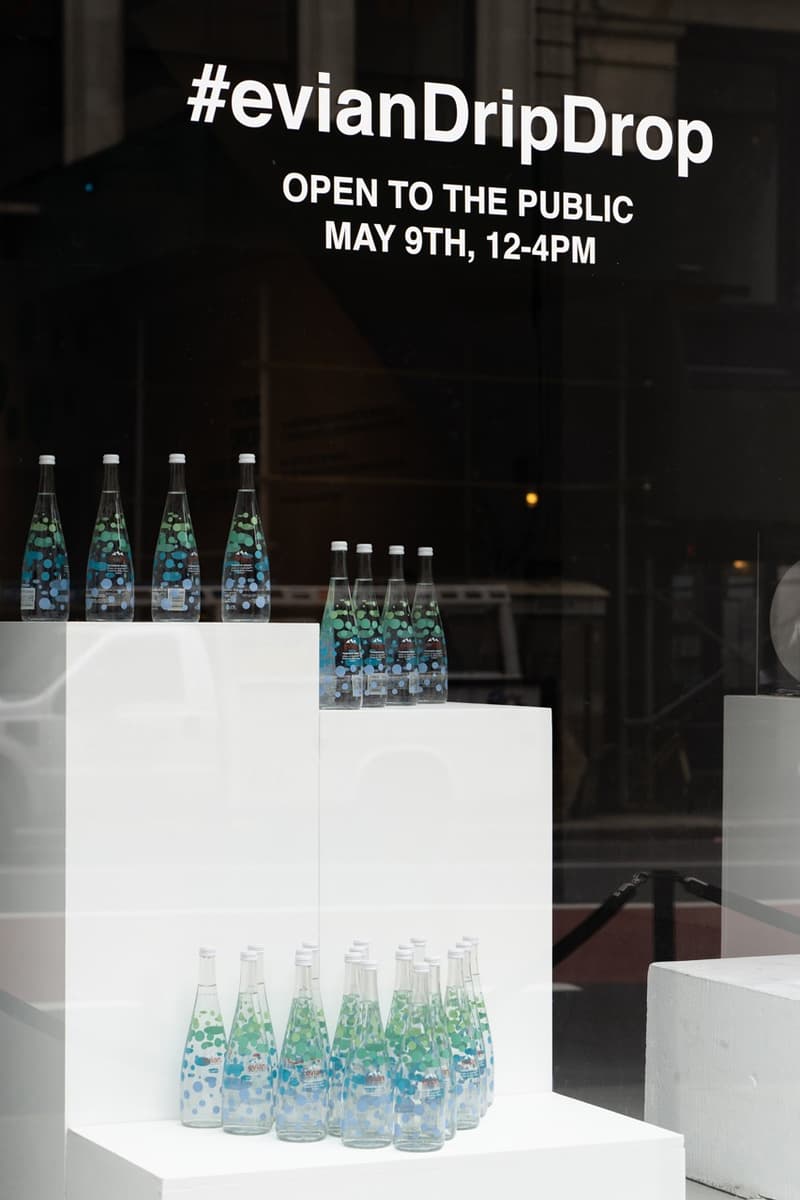 Virgil Abloh x Evian Water Bootle Drip Drop Pop Up New York City