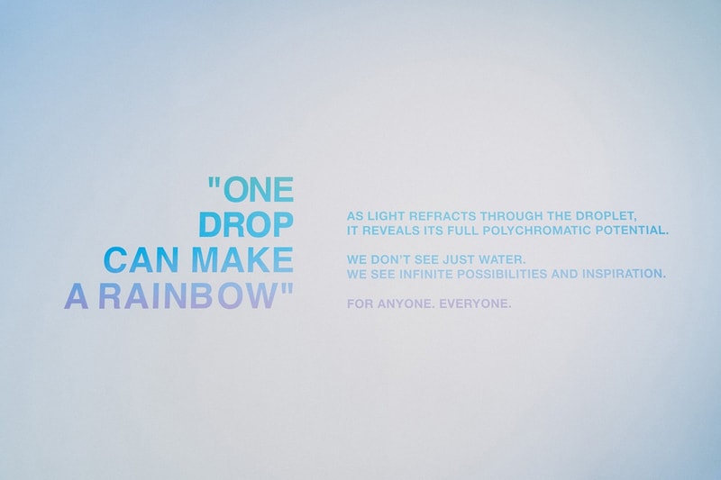 Virgil Abloh x Evian Water Bootle Drip Drop Pop Up New York City