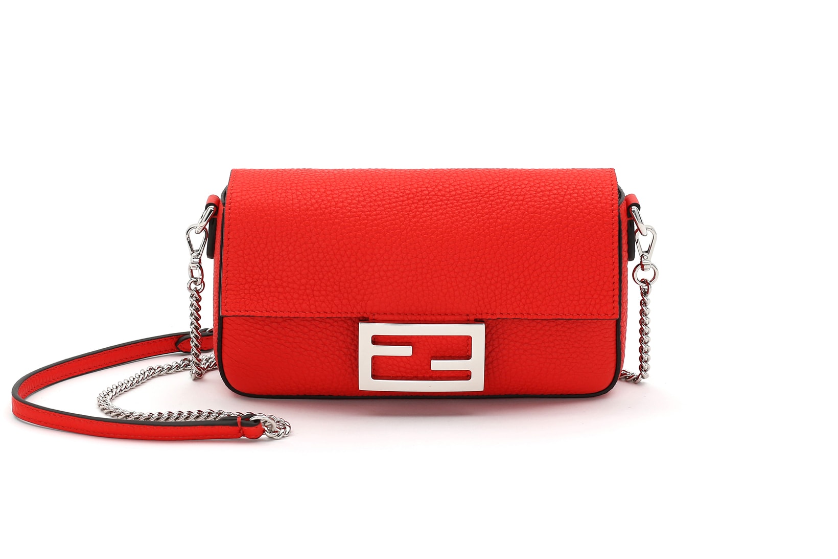 Fendi Roma Amour Capsule Collection Chain Baguette Red