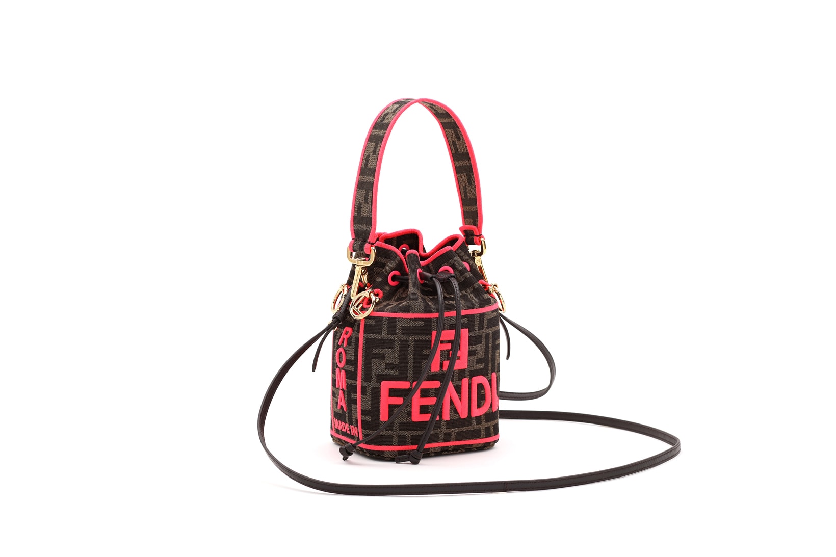 Fendi Roma Amour Capsule Collection Bucket Bag Brown Red