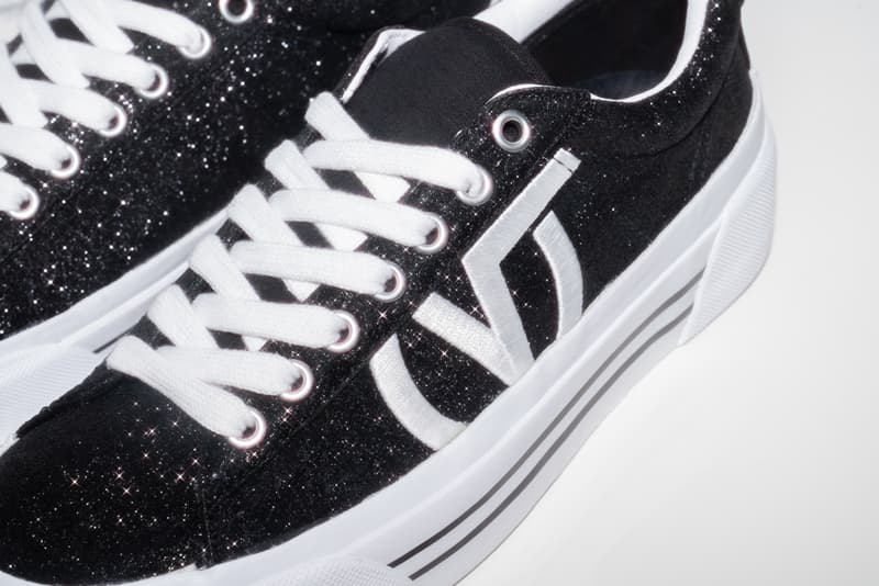 Vans Sid NI Retro Sneaker Release Glitter Design 90s Shoe Streetwear Black Blue Sparkle V Logo Vintage Platform 