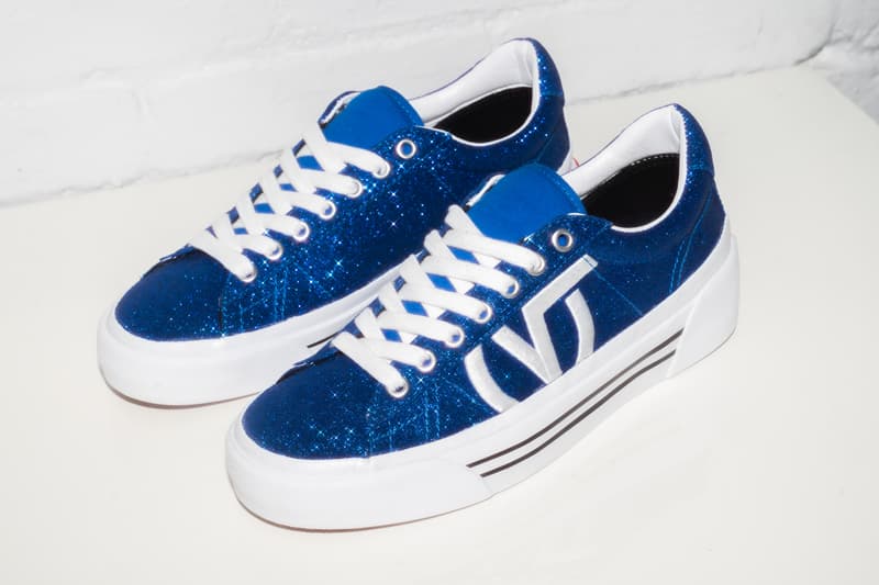 Vans Sid NI Retro Sneaker Release Glitter Design 90s Shoe Streetwear Black Blue Sparkle V Logo Vintage Platform 