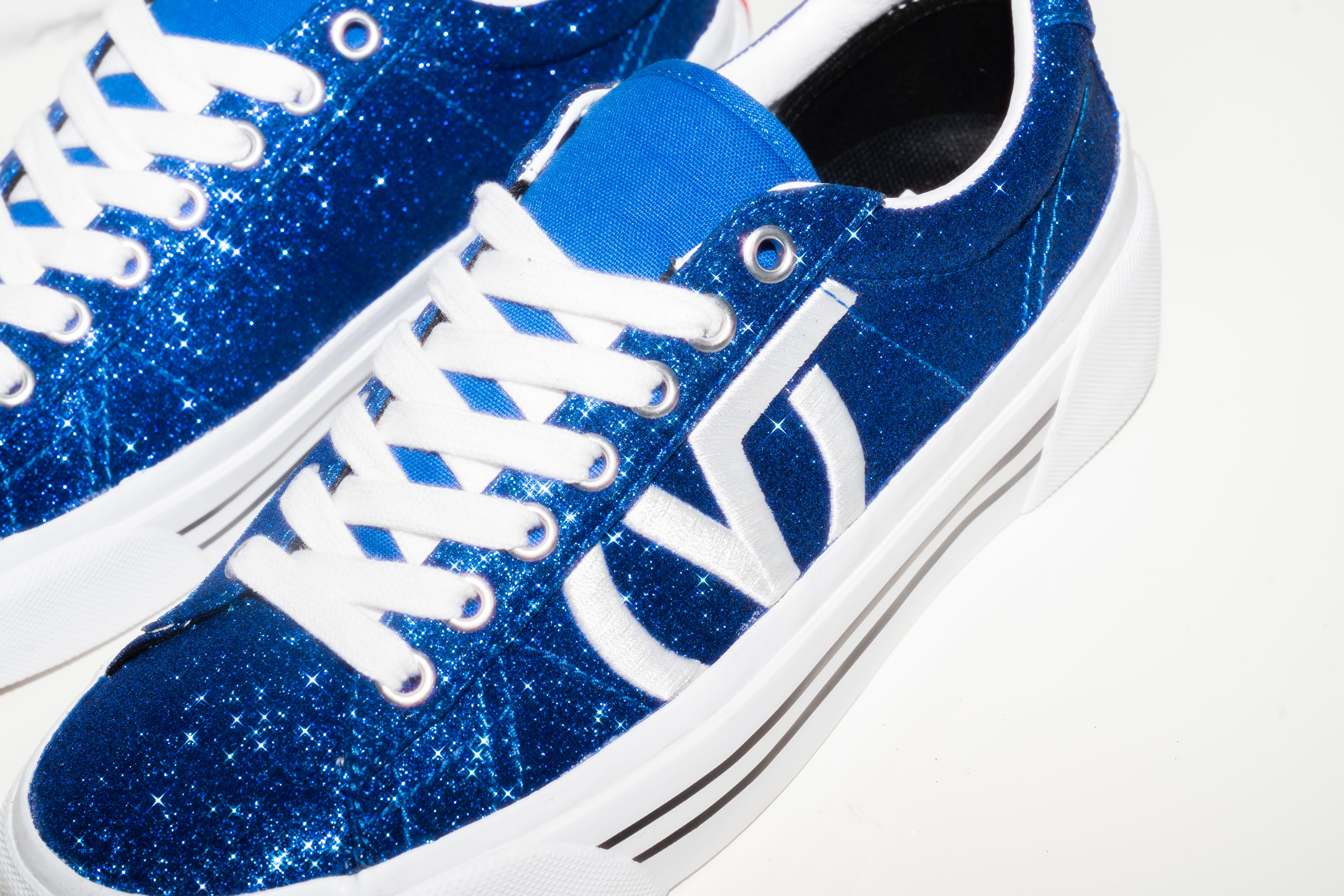 blue sparkly vans