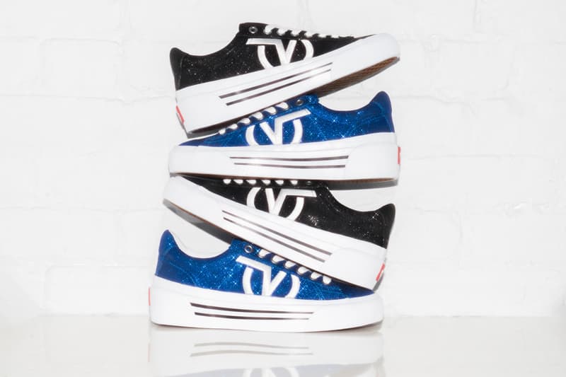 Vans Sid NI Retro Sneaker Release Glitter Design 90s Shoe Streetwear Black Blue Sparkle V Logo Vintage Platform 