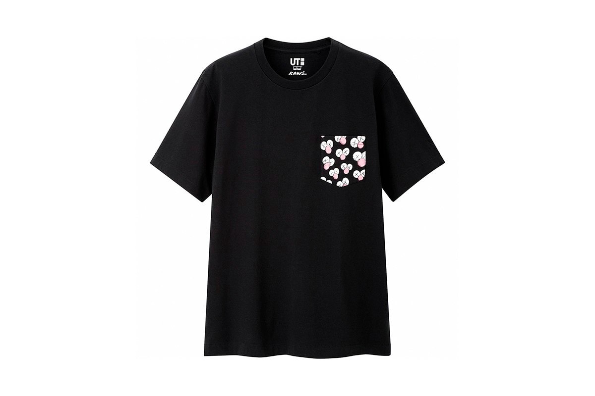 KAWS x Uniqlo UT Companion BFF Collaboration Summer 2019 Pocket T-shirt Black