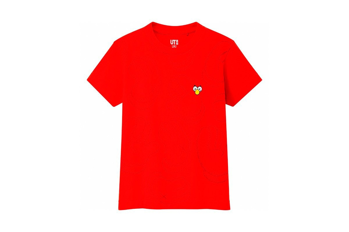 KAWS x Uniqlo UT Companion BFF Collaboration Summer 2019 Pocket T-shirt Red