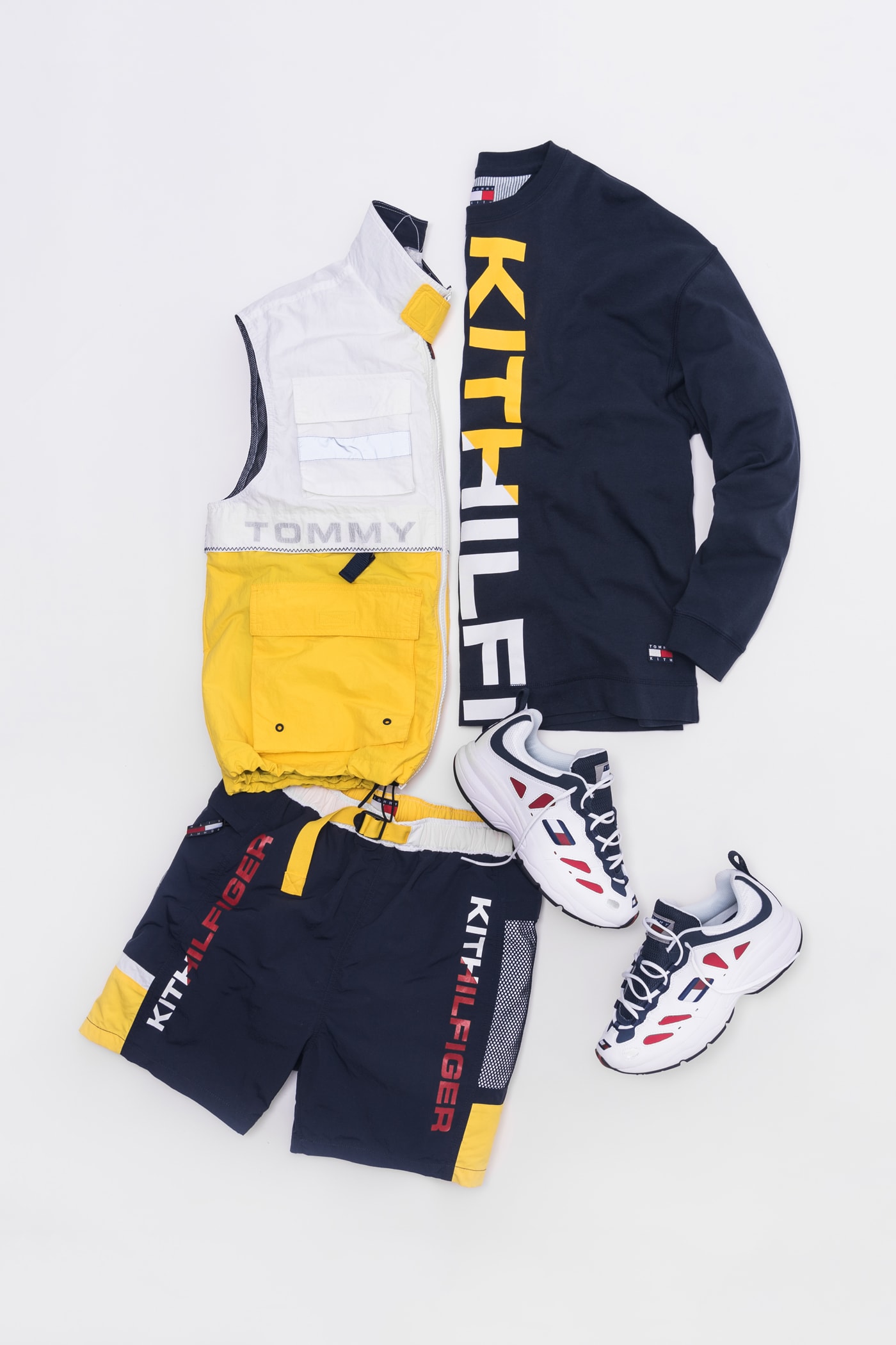 KITH x Tommy Hilifiger Capsule Collection Vest White Yellow Shirt Shorts Bue