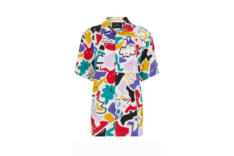 Lazy Oaf Mental Health Awareness Collection Collared Shirt Red Blue White