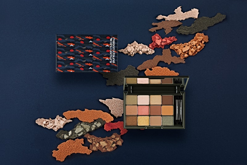 Maison Kitsune x Shu Uemura Makeup Collaboration Release Eyeshadow Palette Lipstick Lipgloss Beauty Swatches