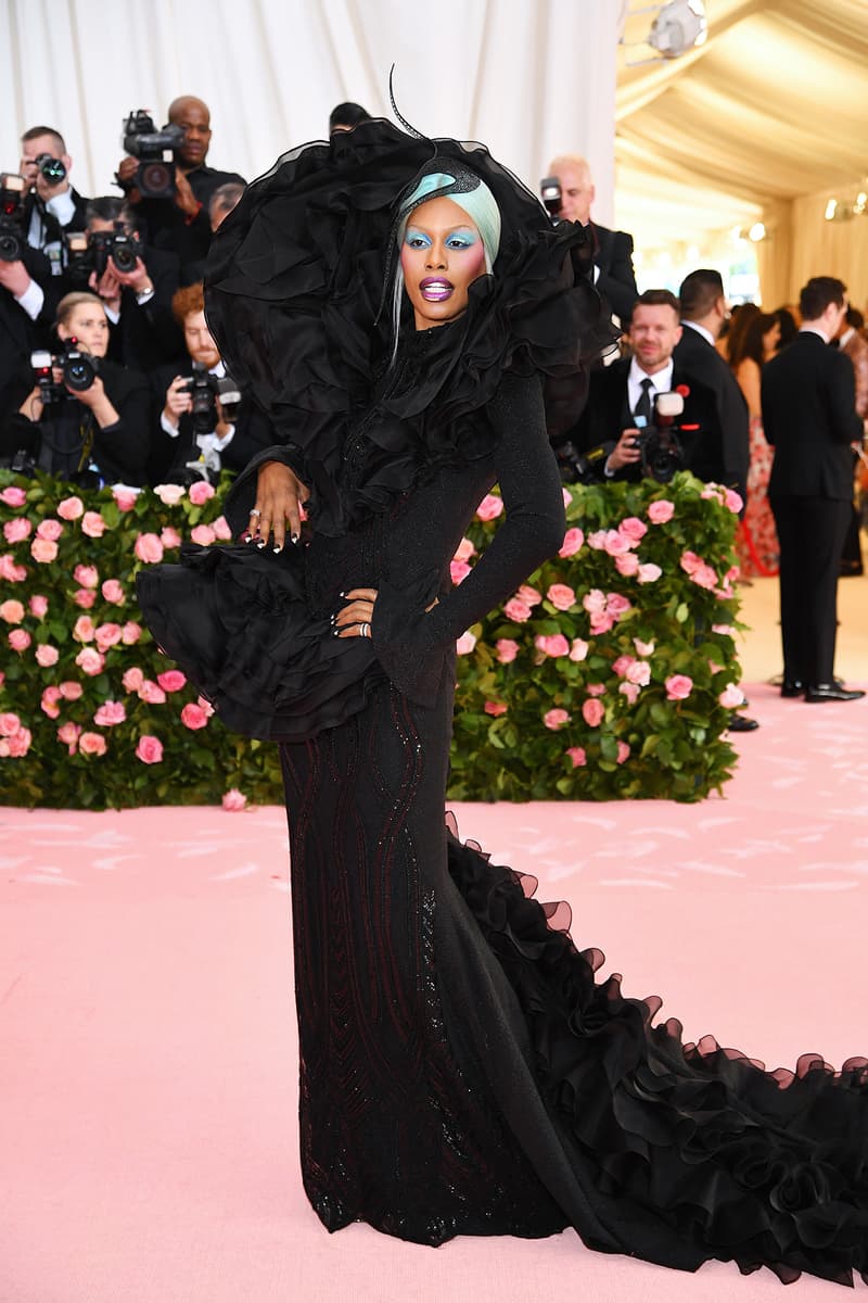 Laverne Cox Met Gala 2019 Red Carpet Camp Notes on Fashion Black Dress Makeup