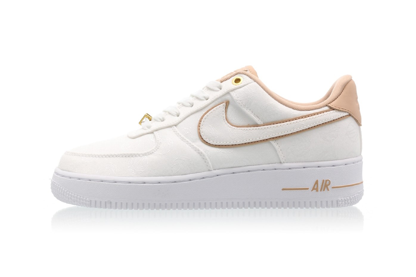 Nike Air Force 1 '07 LX in White Bio Beige Gold Hidden Basketball Womens Sneakers Trainers