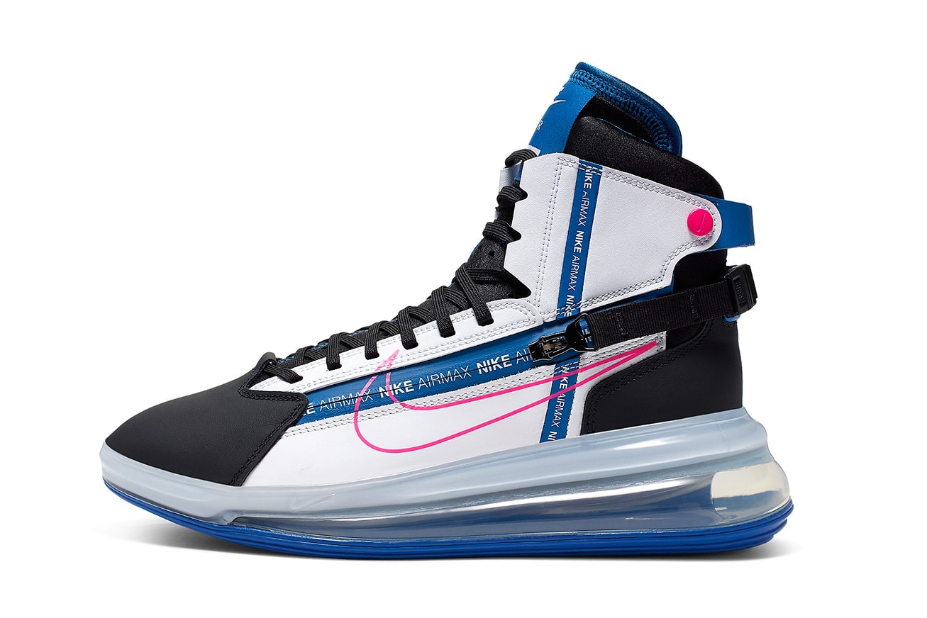 nike air max 720 saturn sneaker boot blue white neon pink