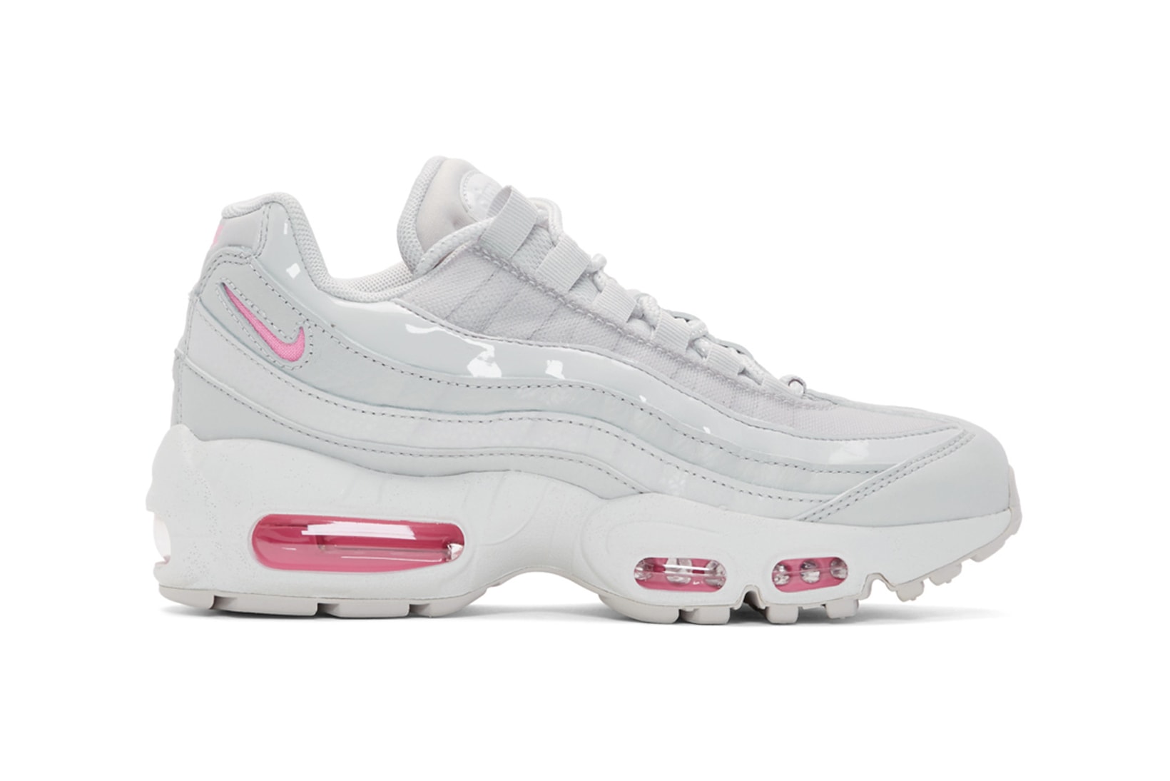 Nike Air Max 95 Vast Grey Psychic Pink Patent Matte Sneakers Trainers 