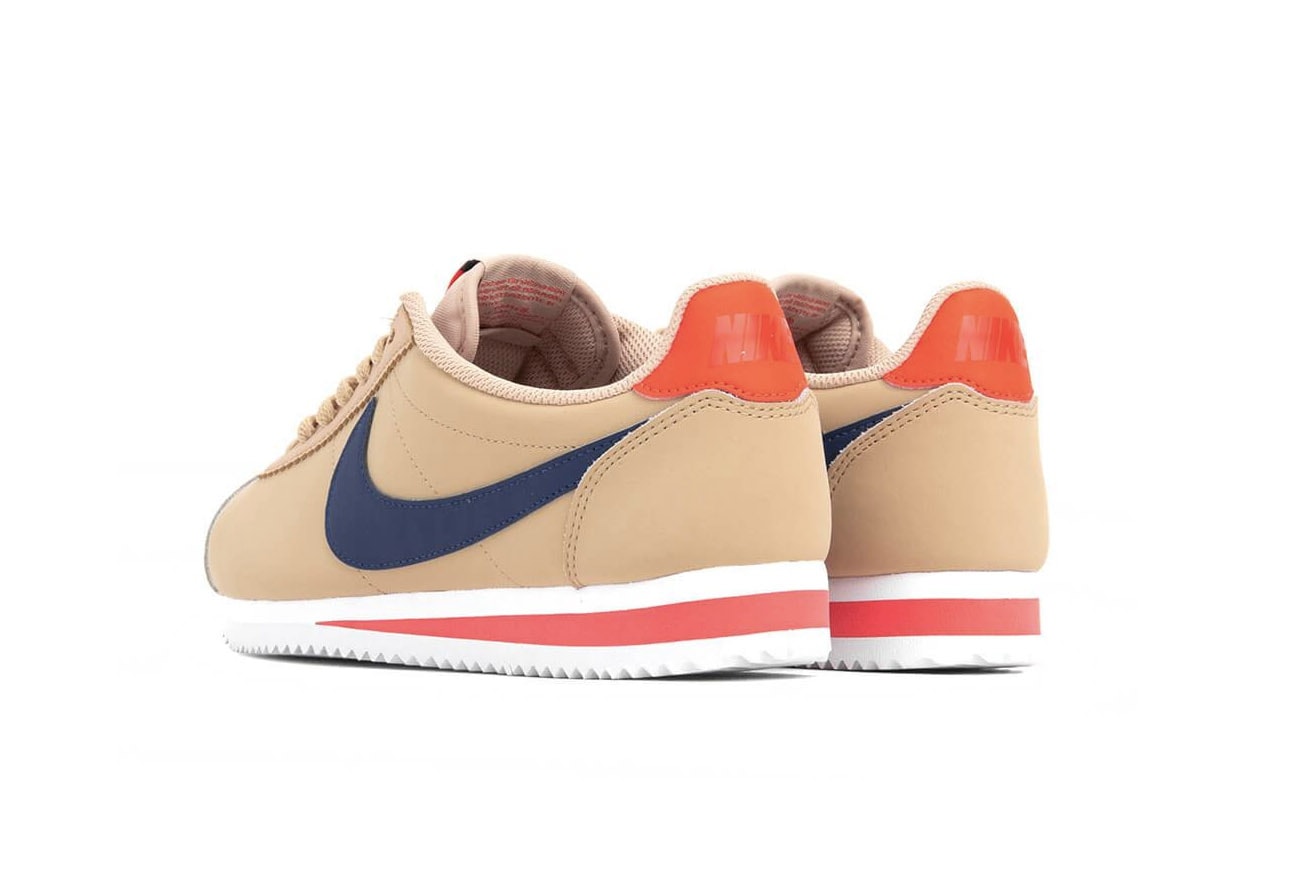 Nike Cortez "Desert Ore/Deep Royal Blue" Sneaker Release Drop Beige