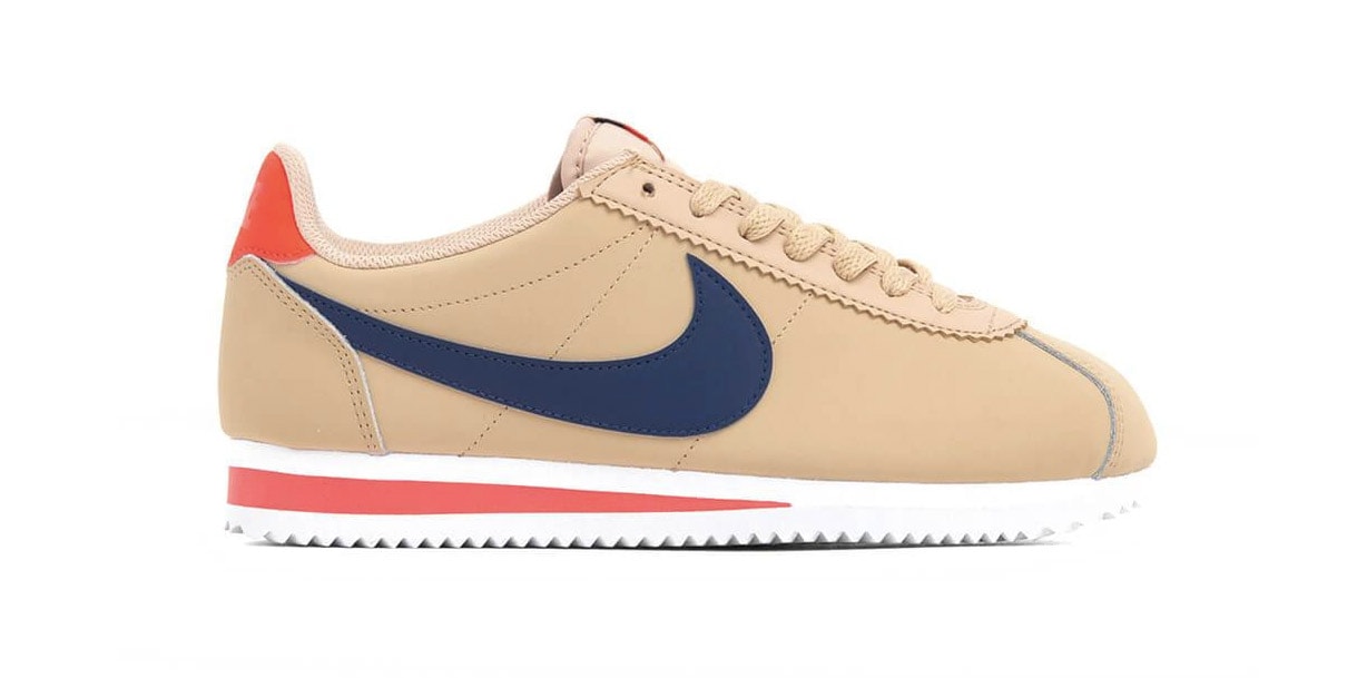 Nike Cortez "Desert Ore/Deep Royal Blue" Sneaker Release Drop Beige