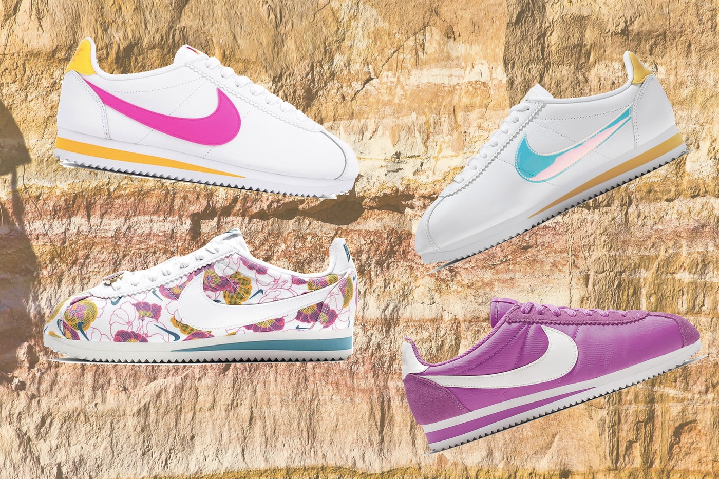 Best Nike Cortez Sneakers To Buy Summer 2019 Pink White Classic Iridescent Metallic Swoosh Shoe Trainer