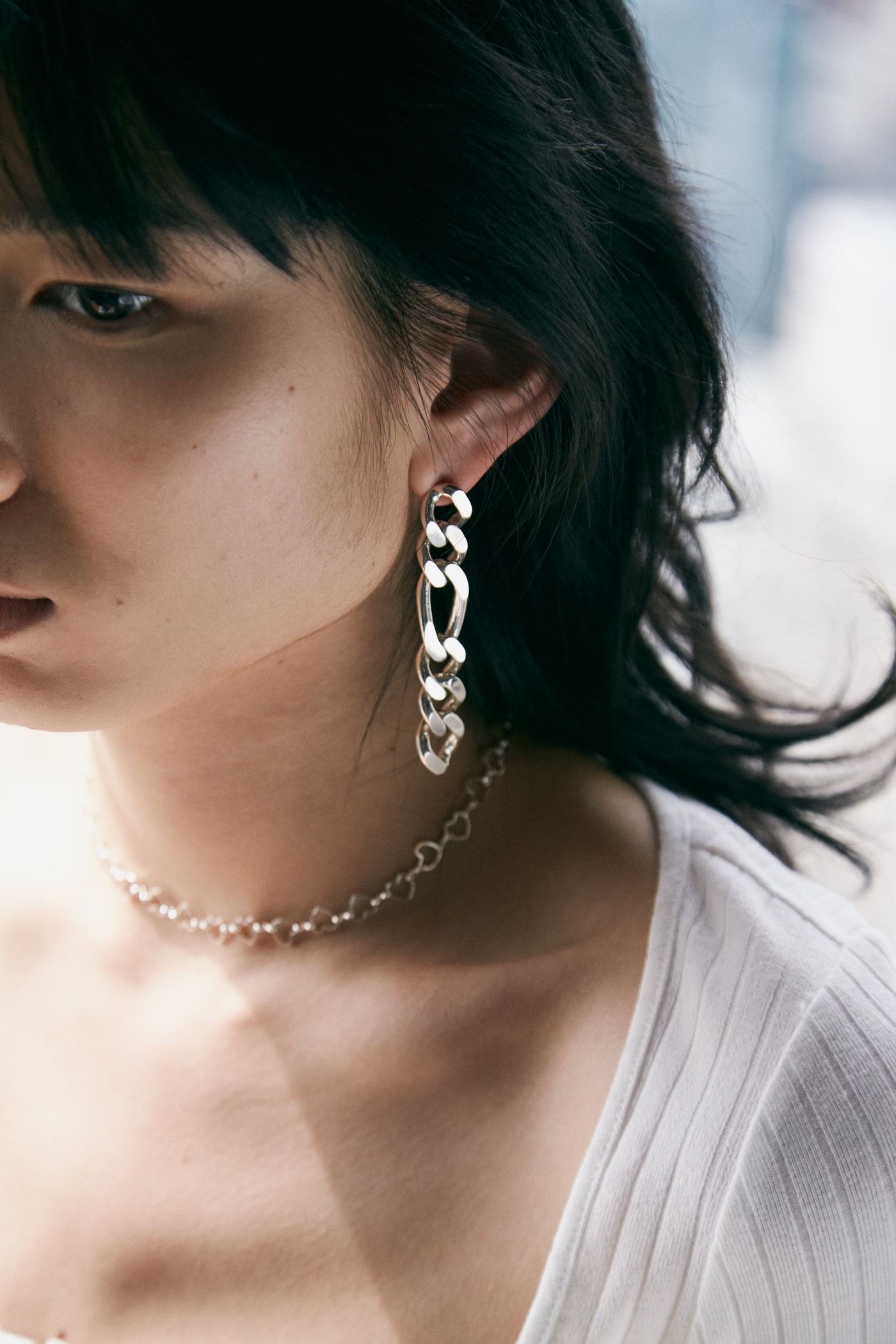 Numbering Spring Summer 2019 Lookbook Chain Earring Silver