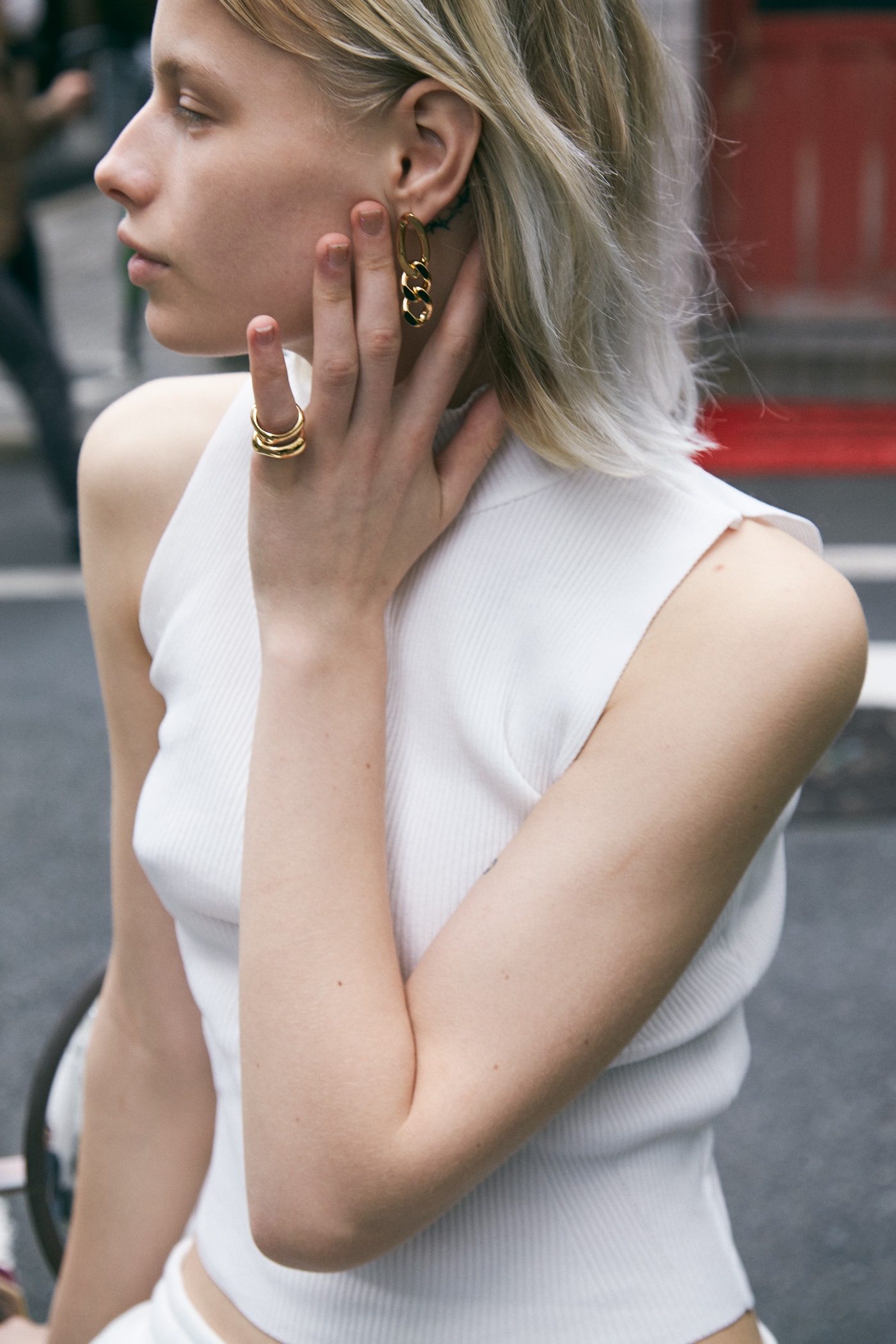 Numbering Spring Summer 2019 Lookbook Chain Earring Ring Gold