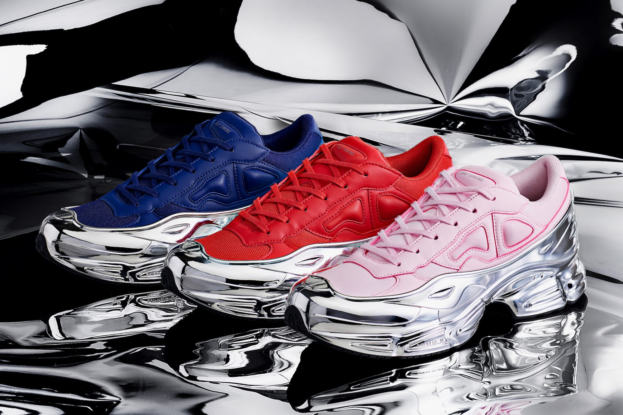 raf simons shoes pink and silver