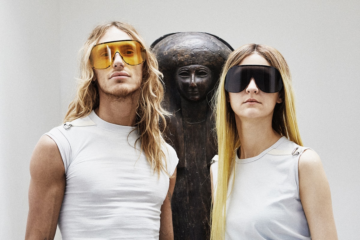 Rick Owens Sunglasses Collection Shield Yellow Black