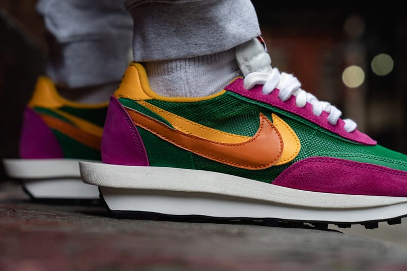 sacai x Nike LDWaffle Daybreak Collaboration Green Yellow Orange