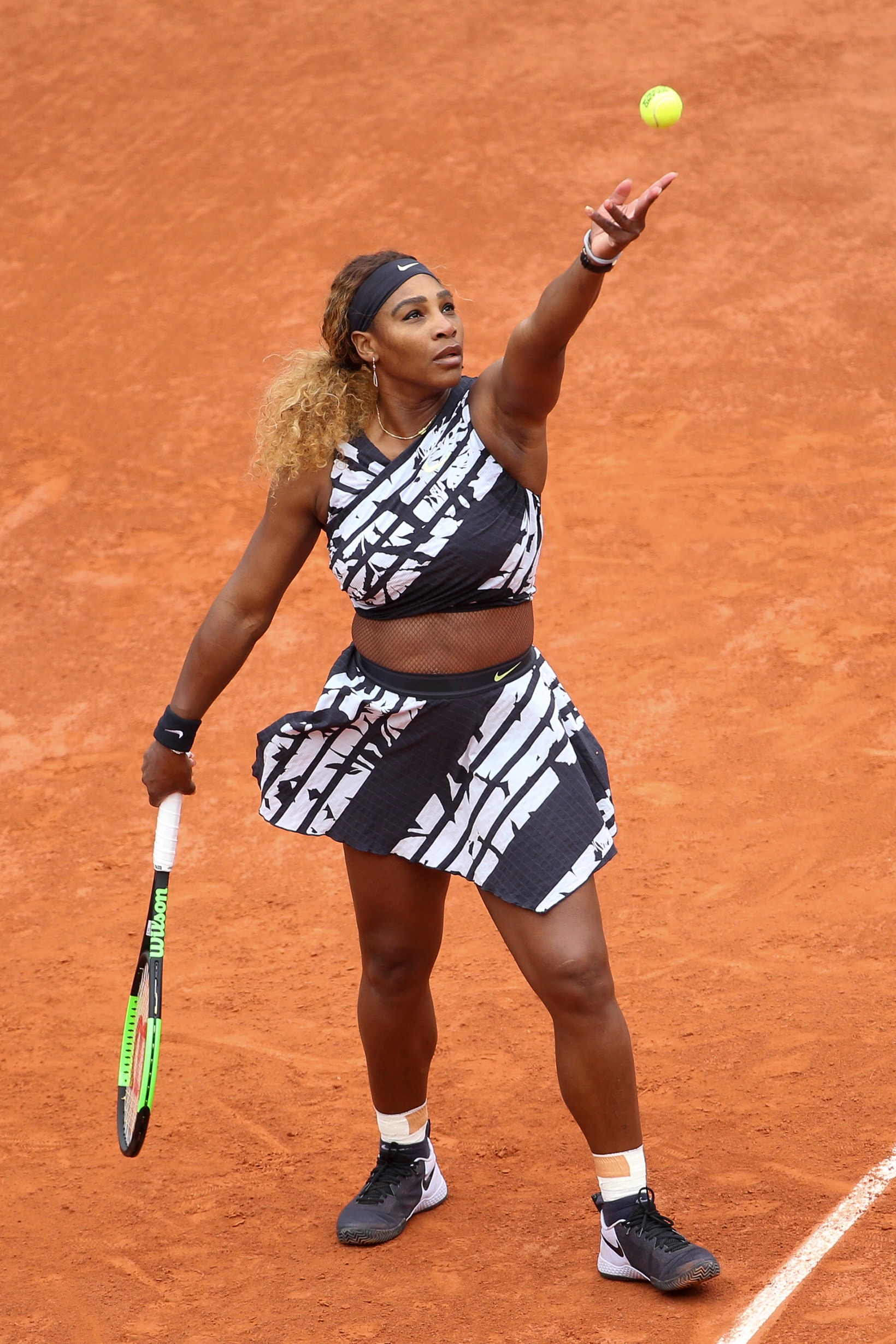 Serena Williams Off White Virgil Abloh Outfit French Open 2019 Black White
