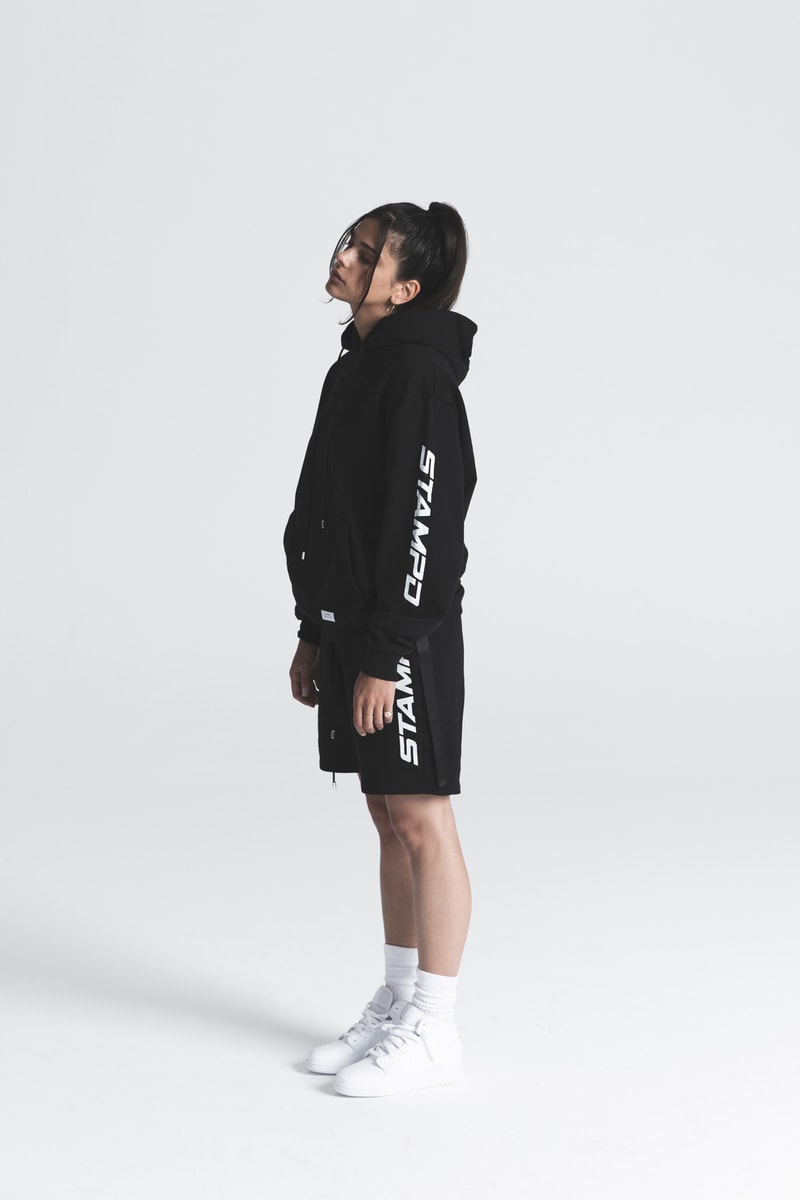 STAMPD Spring Summer 2019 Collection Logo Hoodie Shorts Black