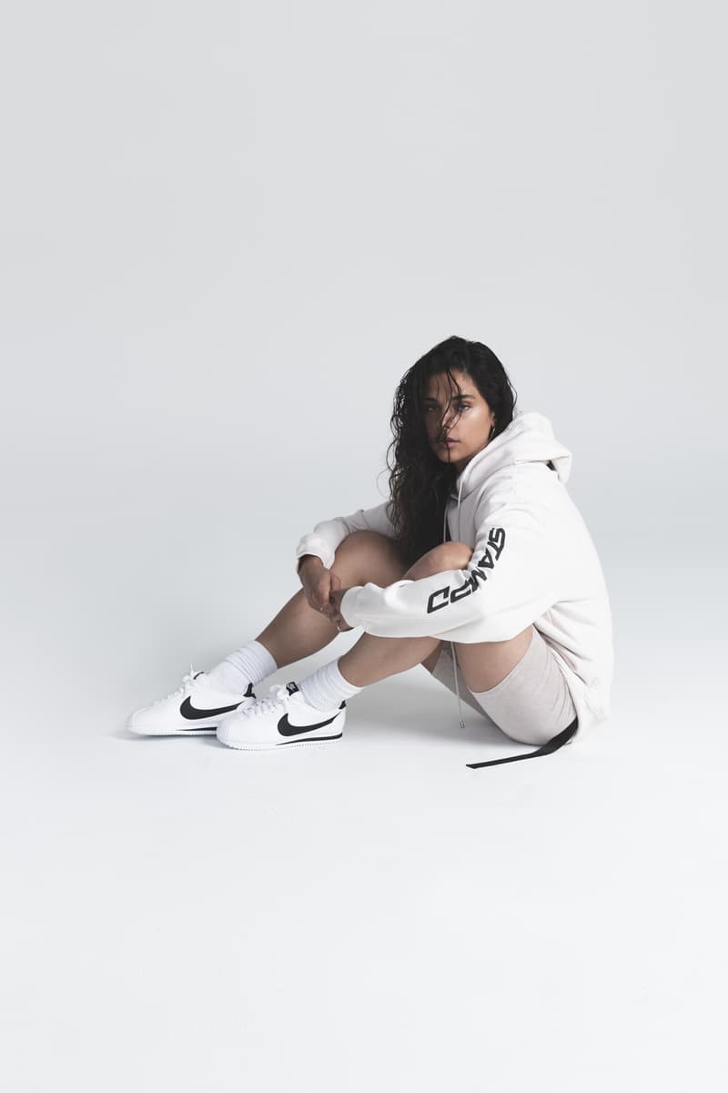 STAMPD Spring Summer 2019 Collection Logo Hoodie White Shorts Grey