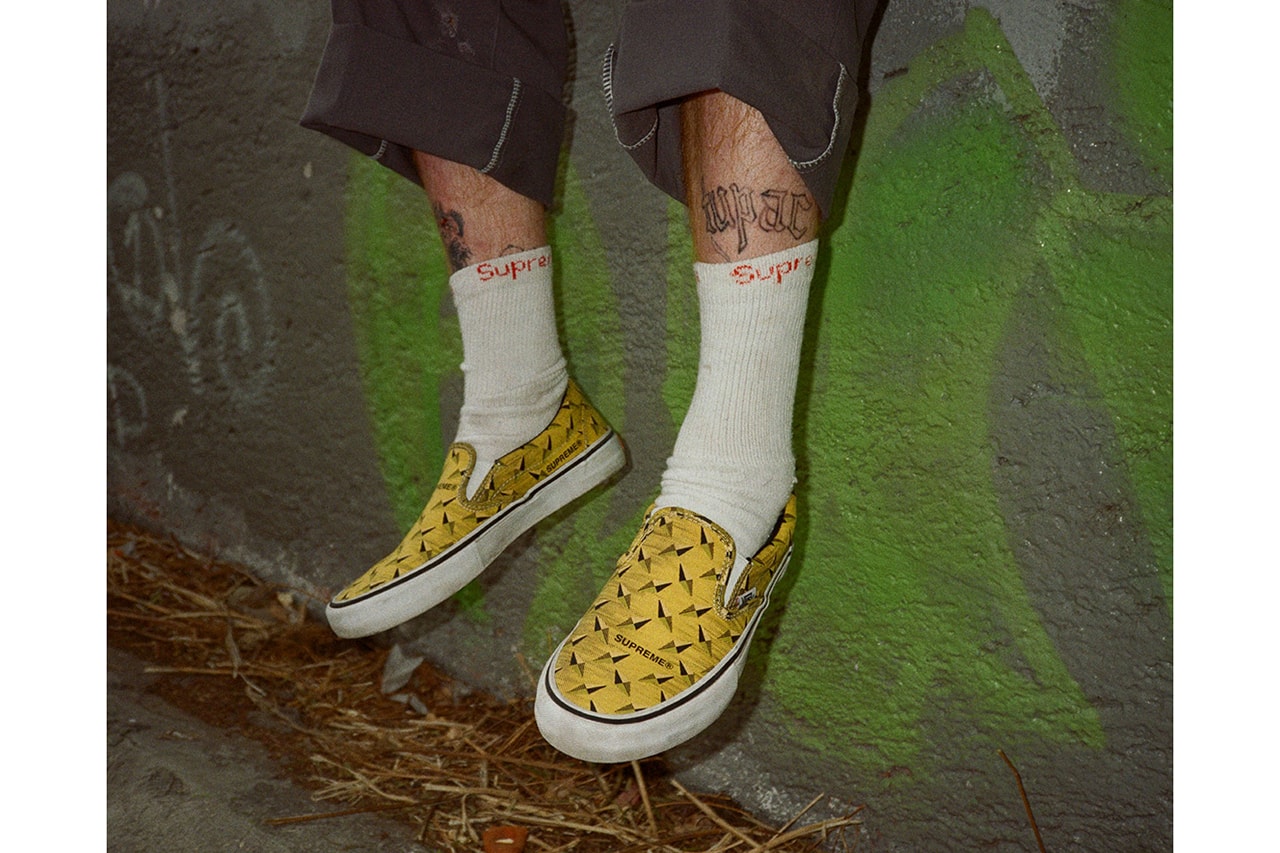 Supreme x Vans Spring Summer 2019 Diamond Sneaker Capsule Collection Slip On Pro Yellow White Black