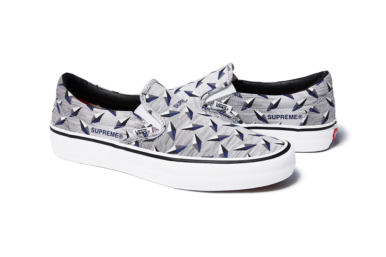 Supreme x Vans Spring Summer 2019 Diamond Sneaker Capsule Collection Slip On Pro Grey White Black
