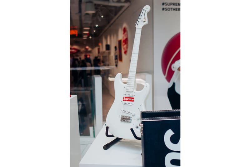 supreme accessories sothebys hong kong auction punching bag pinball machine fender guitar cash gun