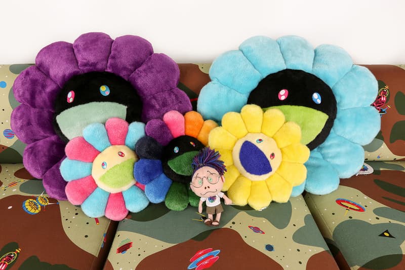 takashi murakami billionaire boys club keyring cushion plush toy flower drop
