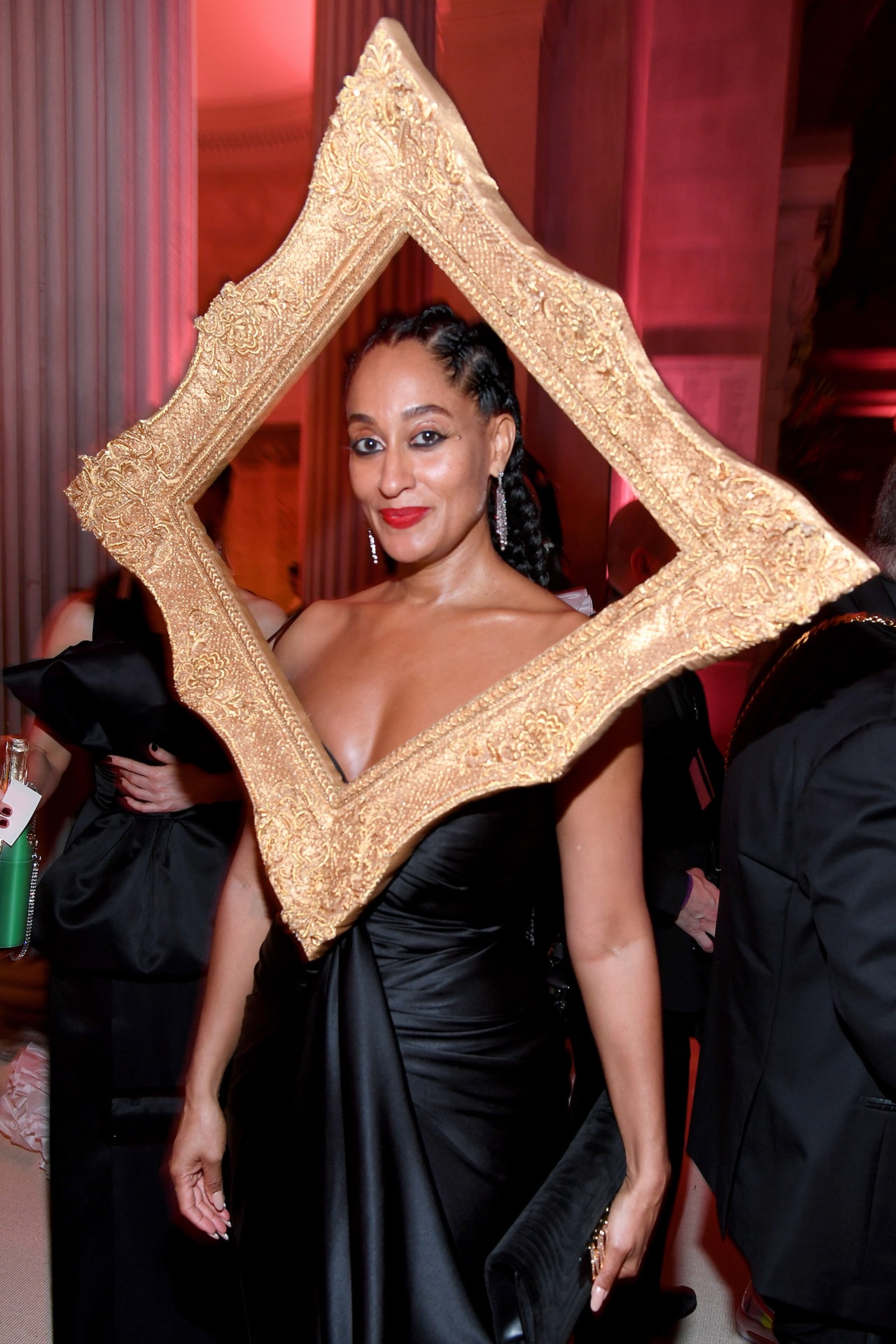 Tracee Ellis Ross Met Gala 2019 Red Carpet Camp Notes on Fashion black dress picture frame